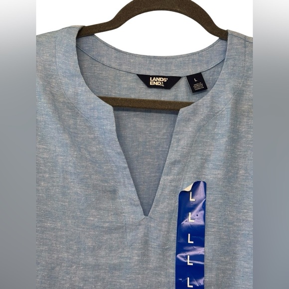 Lands End Linen Split Neck Tunic Size L - Picture 6 of 11